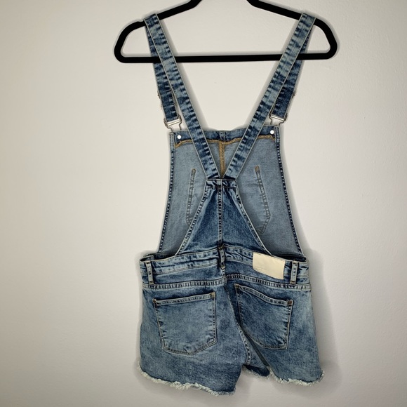 Zara Overall shorts acid wash EUC Medium - Picture 6 of 8